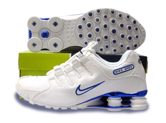 Mens Nike Shox Nz Sl Si Shoes White Blue - Click Image to Close